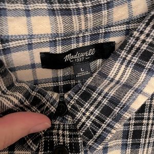 Madewell blue plaid shirt